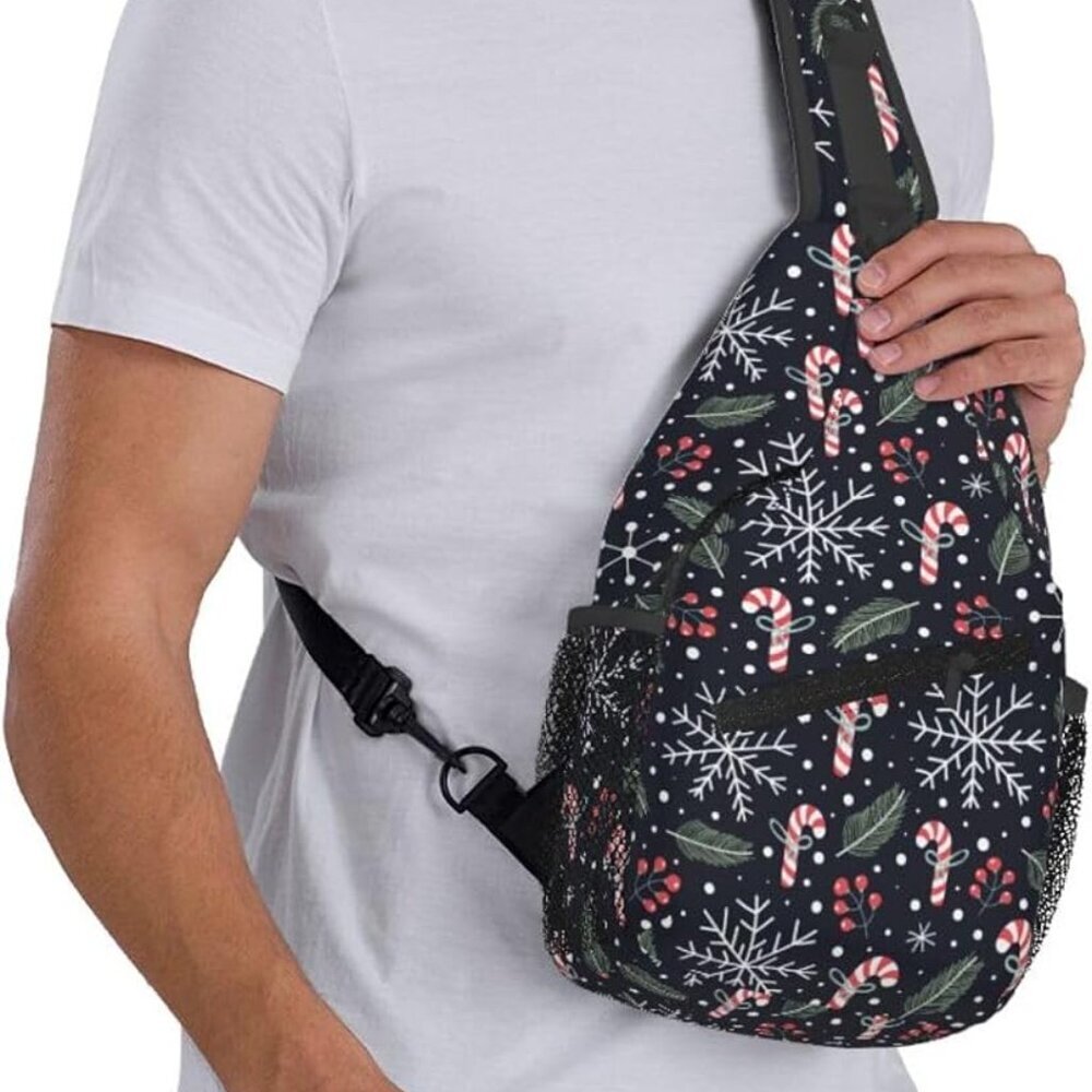 Holiday Pattern Sling Backpack - Adjustable And L… - image 8